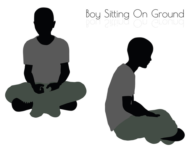 αγόρι στο καθιστικό ποζάρουν σε λευκό φόντο - Διάνυσμα, εικόνα