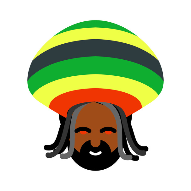 Rastaman avatar. Rasta Cap en dreadlocks. Teken rastafarianin. J - Vector, afbeelding
