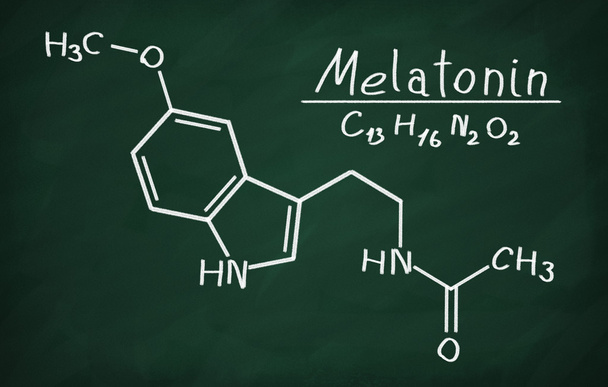 Structurele model van melatonine - Foto, afbeelding