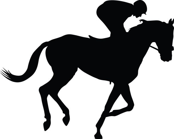 Pferd und Jockey - Vektor, Bild