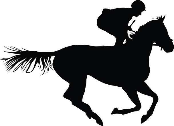 Hevonen ja jockey
 - Vektori, kuva