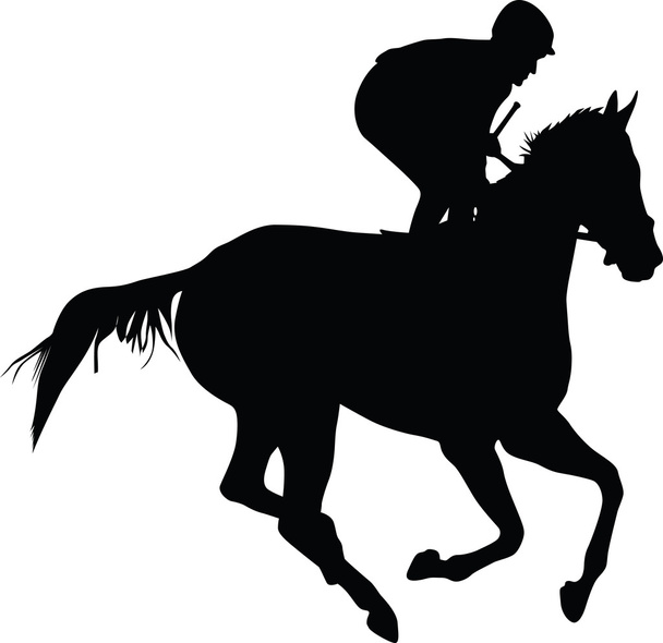 horse and jockey - Vector, Image