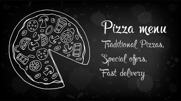 Pizza menu vector template - Vector, Image