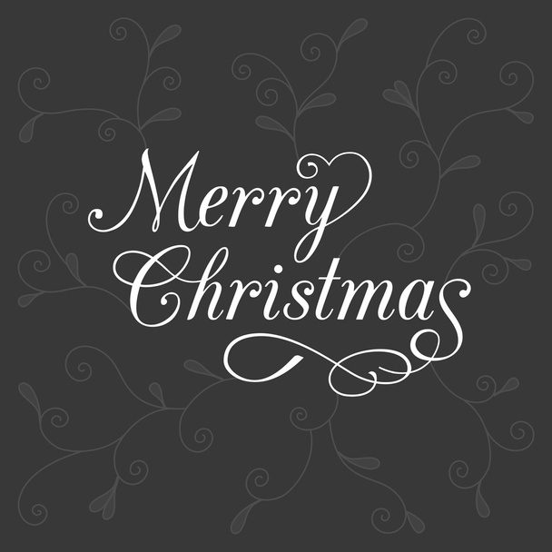 Vector typography merry christmas with floral background - Vector, Image