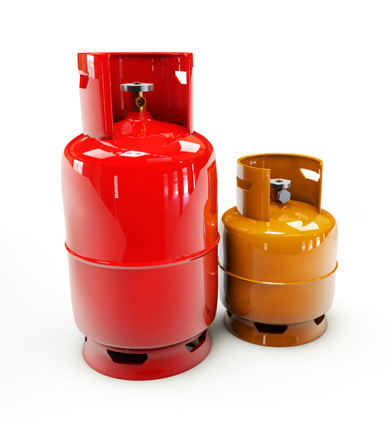 Propane gas cylinder on a white background - Photo, Image