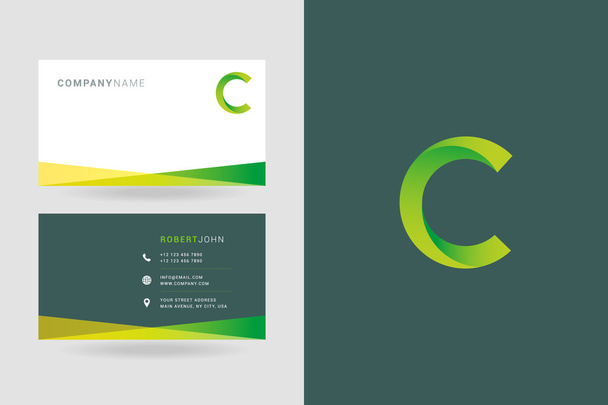 C Letter Logo Business Cards  - Vector, Image