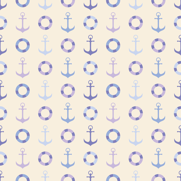 Seamless vector pattern with anchors. Print. Repeating background. Cloth design, wallpaper. - Vektör, Görsel