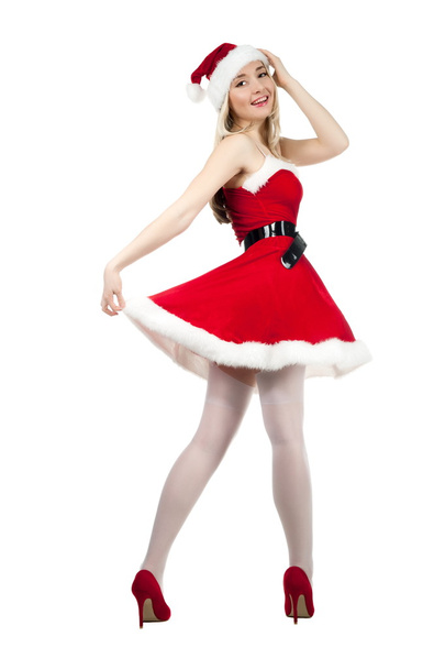 blonde girl in Christmas costume  - Foto, Bild