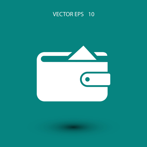 Flat long shadow Wallet icon - Vector, Image