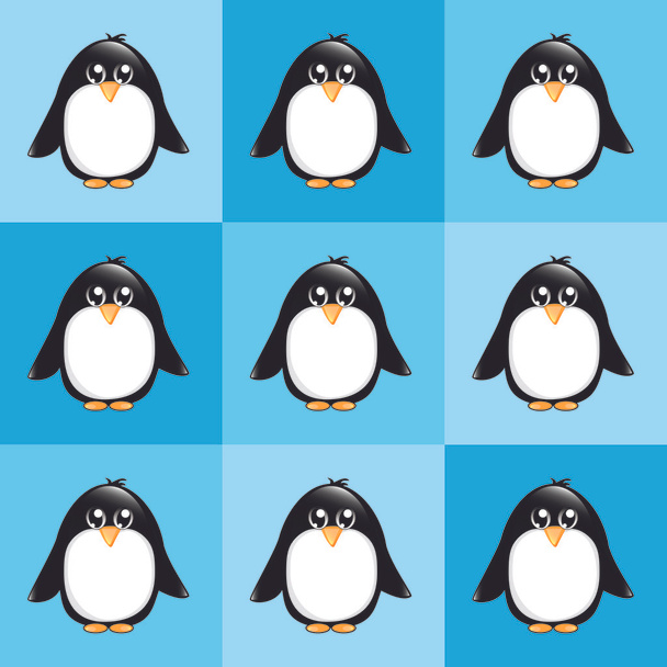 Sevimli çizgi penguenler - Vektör, Görsel