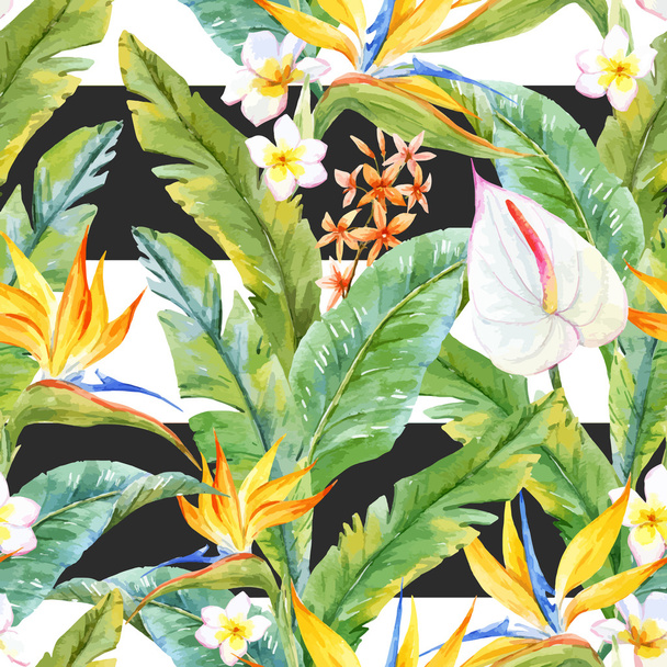 Tropical watercolor pattern - Vector, Image