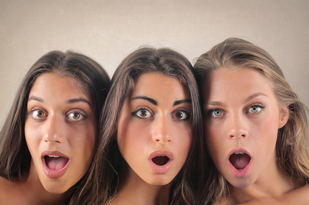 three surprised women - Photo, image