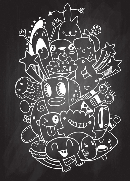 Vector illustration of Monsters and cute alien friendly - Vecteur, image