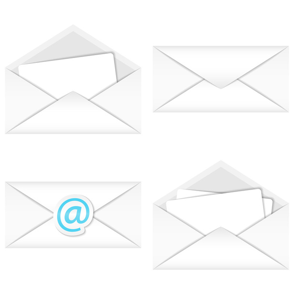 Blank paper envelopes templates. Set of email envelopes. - Wektor, obraz