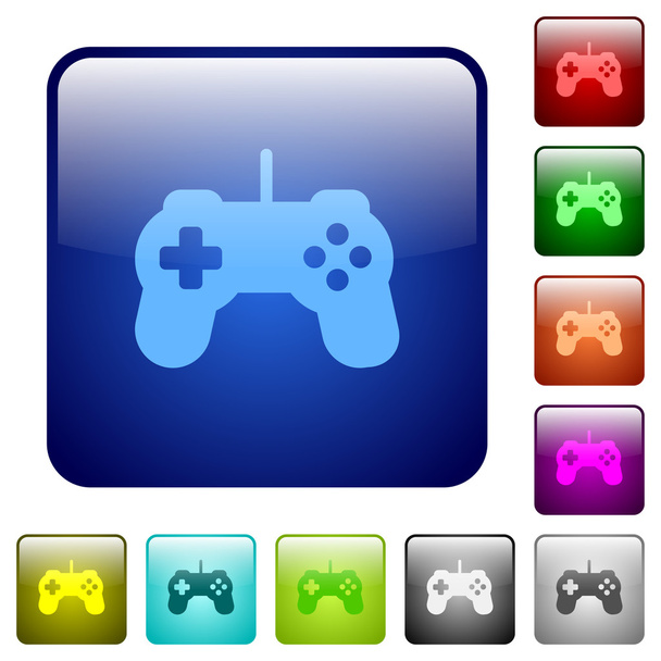 Color game controller square buttons - Διάνυσμα, εικόνα