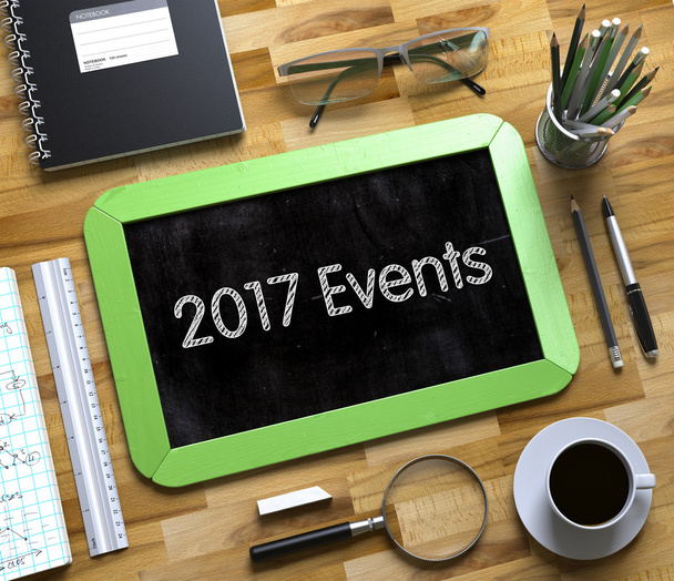 2017 Events Concept on Small Chalkboard. 3D. - Photo, Image