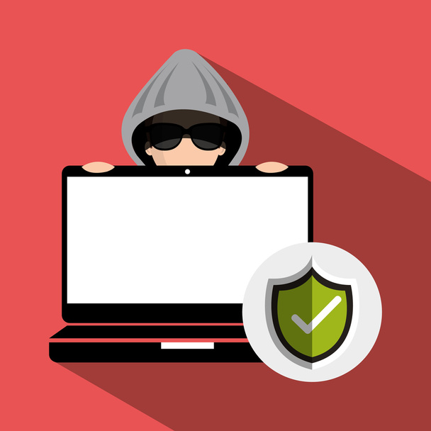 avatar bűnügyi hacker - Vektor, kép