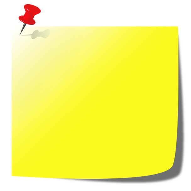 yellow paper note illustration with pin - Photo, Image