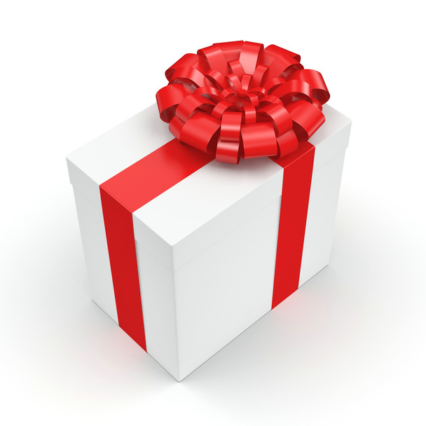 Representación 3D Caja de regalo blanca
 - Foto, Imagen