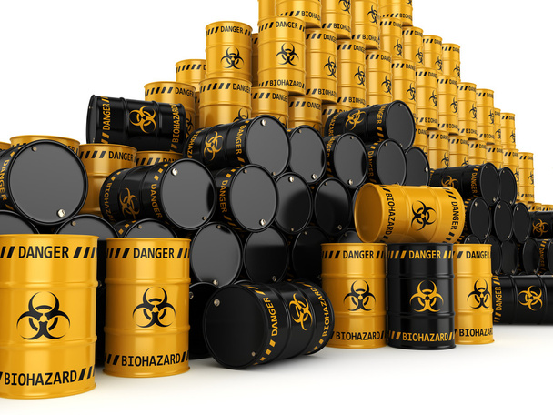 3D rendering biohazard barrels - Фото, зображення