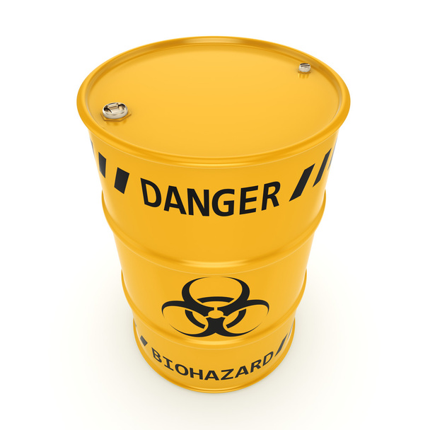 3D rendering biohazard barrel - Foto, afbeelding