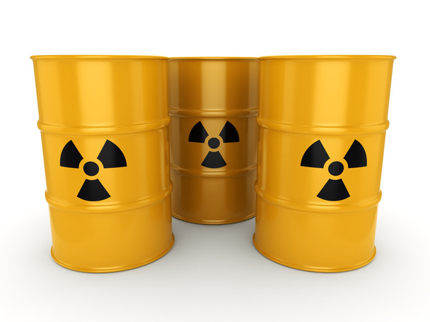 3D rendering radioactive barrels - Фото, изображение