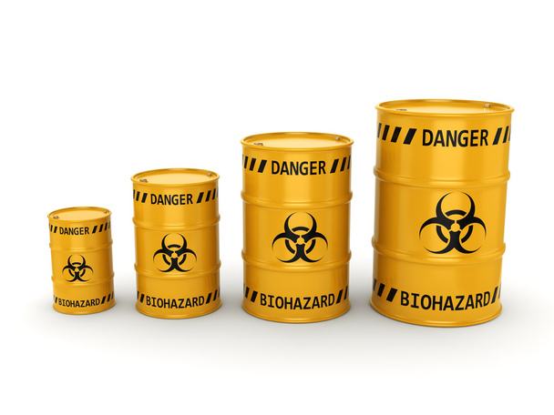 3D rendering biohazard barrels - Foto, Imagen