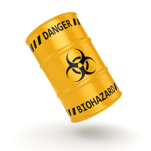 3D rendering biohazard barrel - Фото, изображение