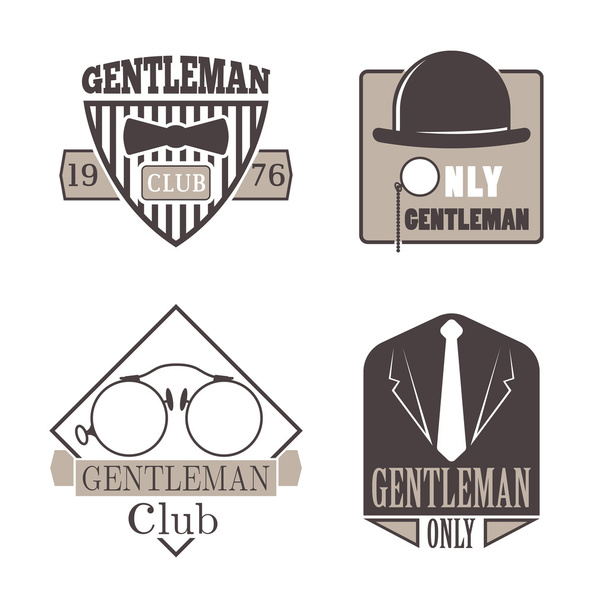 Gentlemens hipster pictogram logo vector badge - Vector, afbeelding