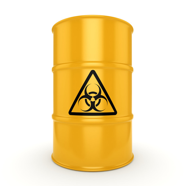 3D rendering biohazard barrel - Фото, изображение