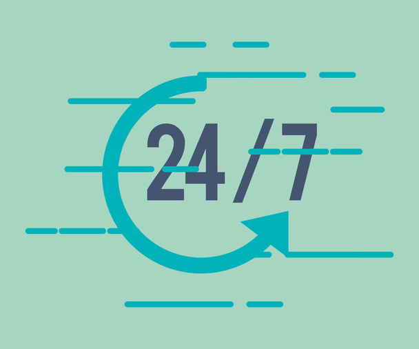 24 7 servicio con icono de flecha
 - Vector, imagen