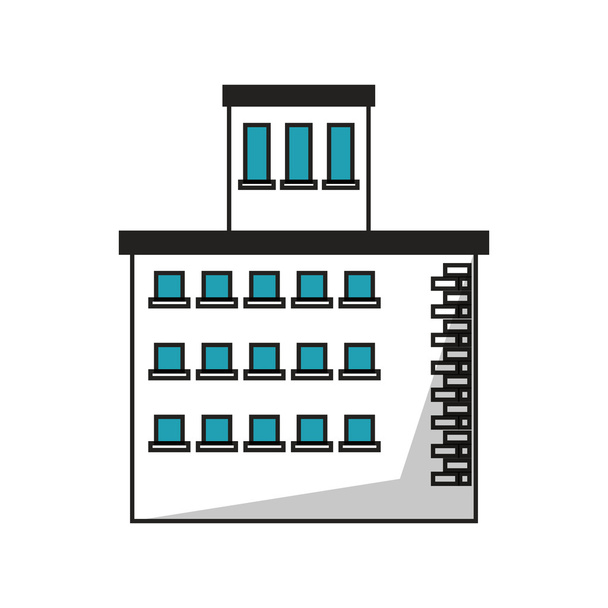 Isolated building with windows design - Vector, Image
