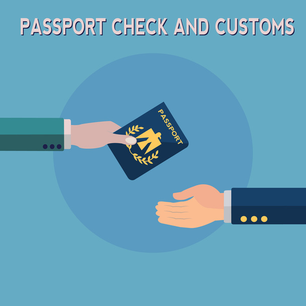 パスポート チェックと税関  - ベクター画像