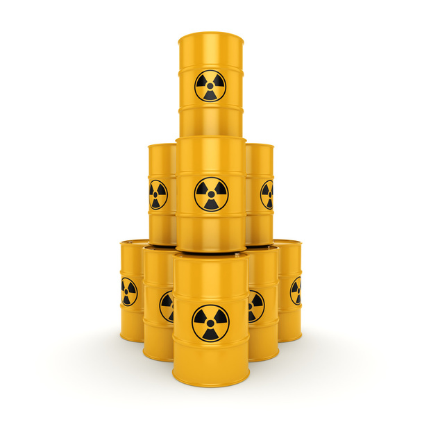 3D rendering radioactive barrels - Foto, Imagem