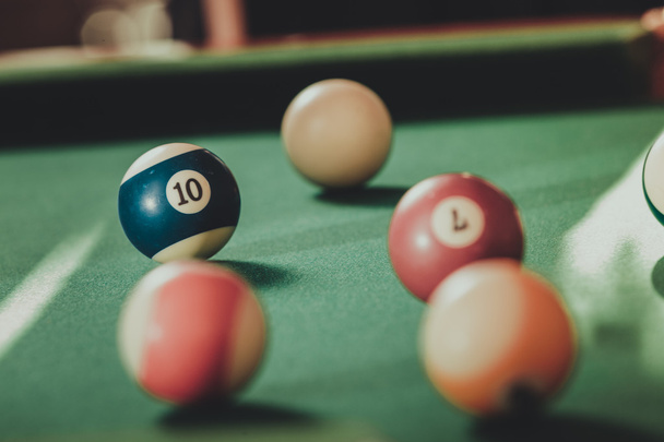 Snooker ball on billiard table - Photo, image