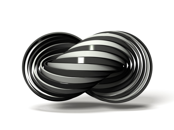 Molti anelli bianchi e neri si sovrappongono alternativamente
. - Foto, immagini