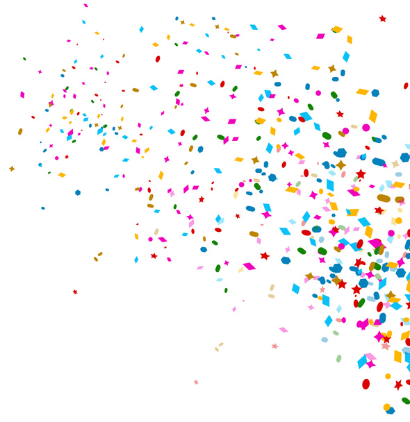 colorful confetti on white background - Photo, Image