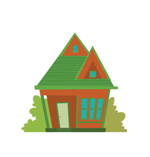 Bonito pequena casa vermelha
 - Vetor, Imagem