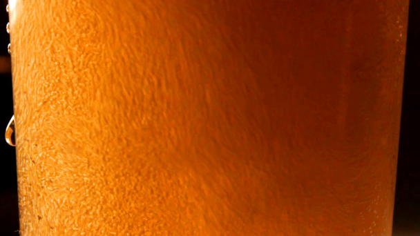 Beer is poured into a glass macro - Footage, Video