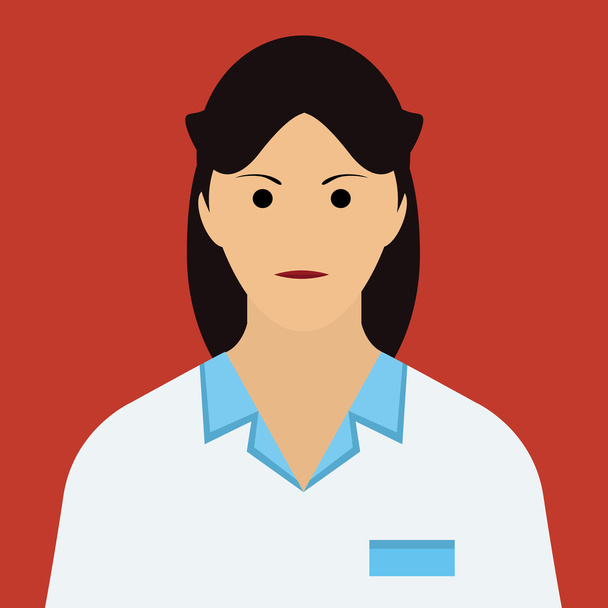 Woman Doctor Icon. Flat Vector - Vector, Image