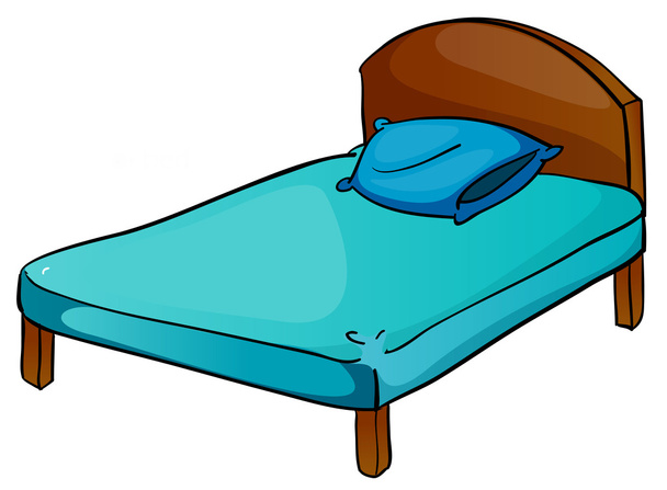 Cama y almohada
 - Vector, imagen
