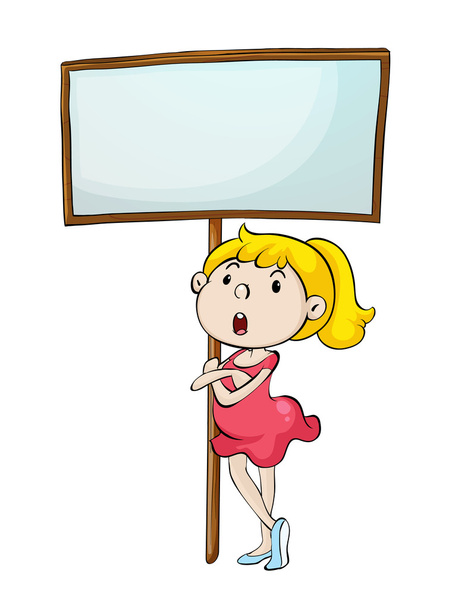 Girl with a sign - Vector, Image
