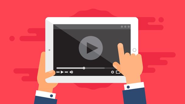 Web Template of Tablet Video Form - Διάνυσμα, εικόνα