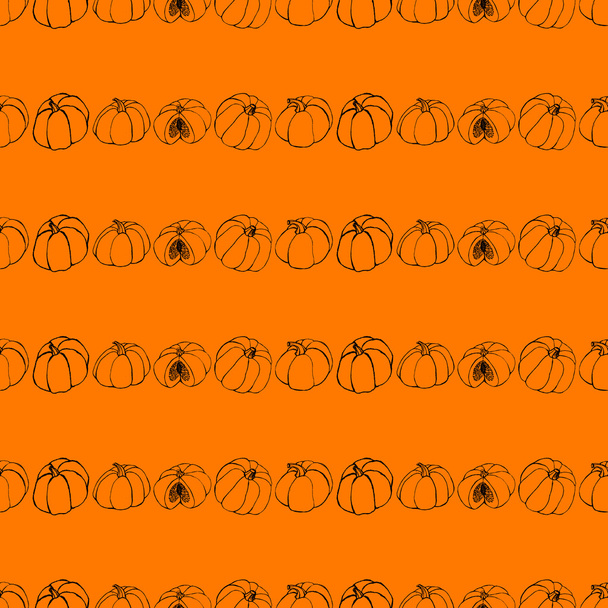 Halloween background with pumpkins - Vector, imagen