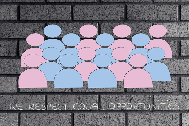 nemek közötti egyenlőség és esélyegyenlőség, férfi és női csapat - Fotó, kép