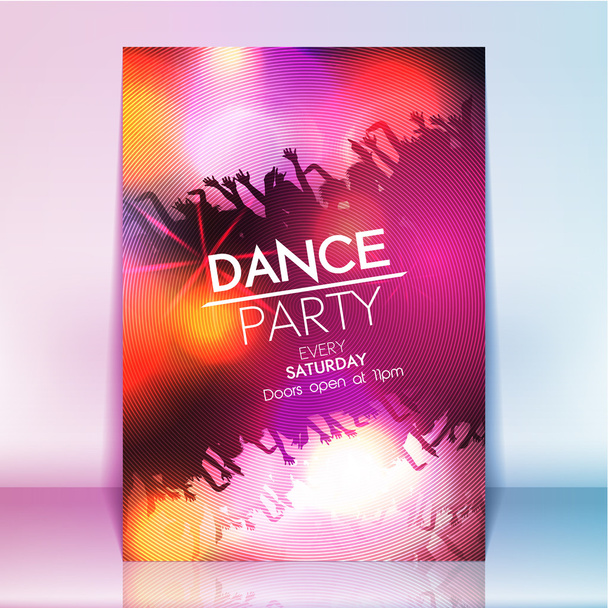 taneční večírek plakát pozadí šablony - vektorové ilustrace - Vektor, obrázek