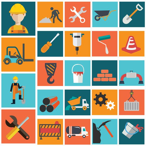 construction icons set - Vector, Image