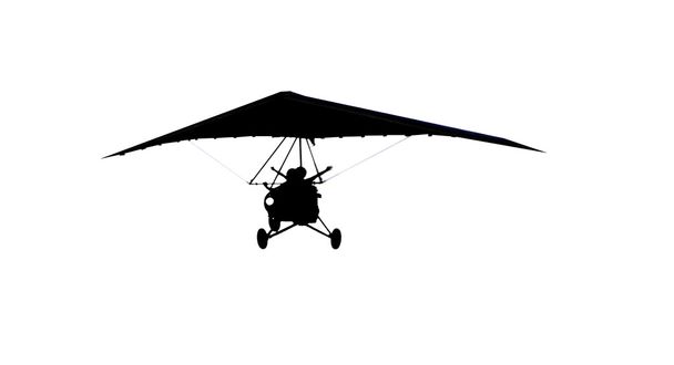 silhouette of moto hang glider over white - Photo, Image
