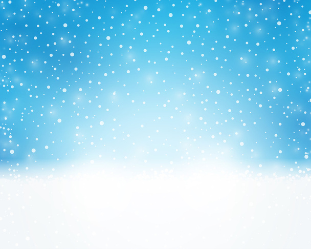 Blue white holiday, winter, Christmas card with snowfall - Vector, Image
