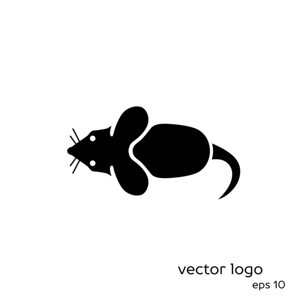Vector illustration of mouse on white background.  - Vector, imagen